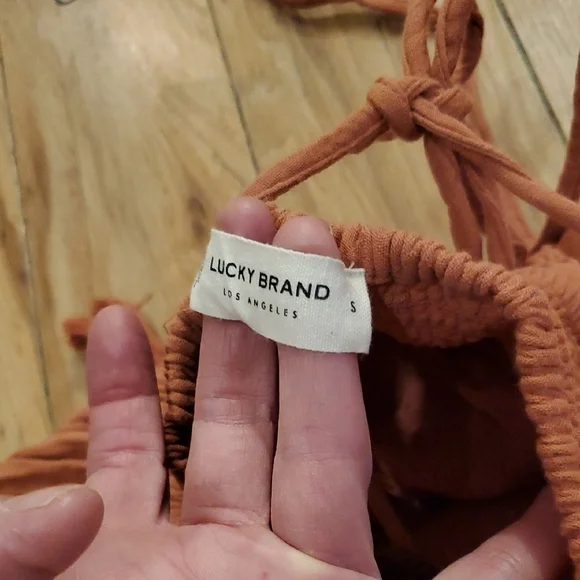 Lucky Brand Rust Crochet Top Halter Dress - Picture 4 of 8